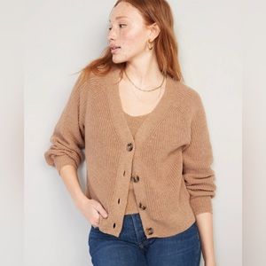 Old Navy Shaker-Stitch Cardigan Sweater Caramel Tan Size L